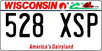 WI license plate 528XSP