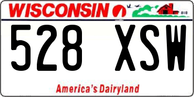 WI license plate 528XSW