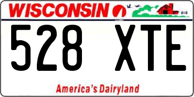 WI license plate 528XTE