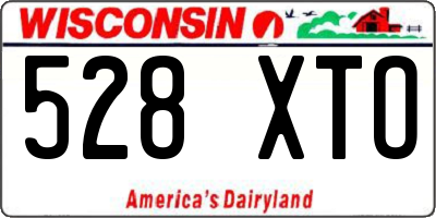 WI license plate 528XTO