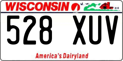 WI license plate 528XUV