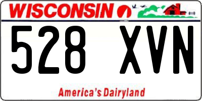 WI license plate 528XVN