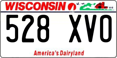 WI license plate 528XVO