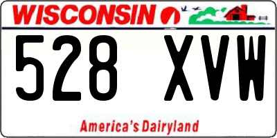 WI license plate 528XVW