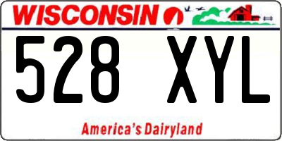 WI license plate 528XYL
