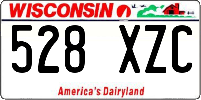 WI license plate 528XZC