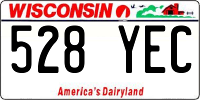 WI license plate 528YEC