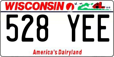 WI license plate 528YEE