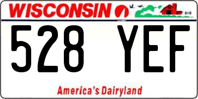 WI license plate 528YEF