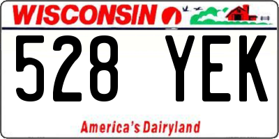 WI license plate 528YEK