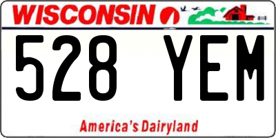 WI license plate 528YEM