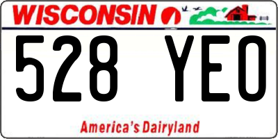WI license plate 528YEO