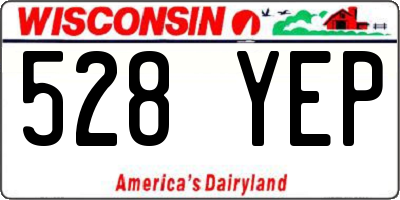 WI license plate 528YEP