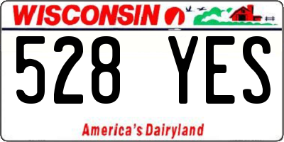 WI license plate 528YES