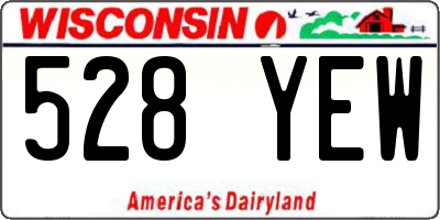 WI license plate 528YEW