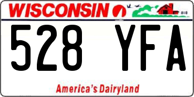 WI license plate 528YFA