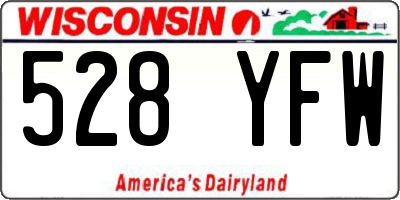 WI license plate 528YFW