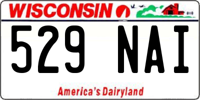 WI license plate 529NAI