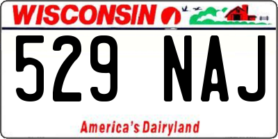 WI license plate 529NAJ
