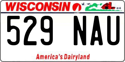 WI license plate 529NAU