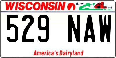 WI license plate 529NAW