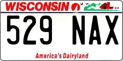 WI license plate 529NAX