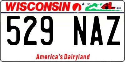 WI license plate 529NAZ