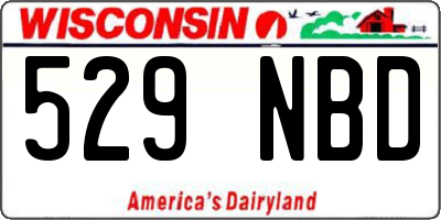 WI license plate 529NBD