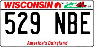 WI license plate 529NBE