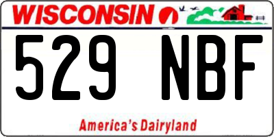 WI license plate 529NBF