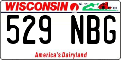 WI license plate 529NBG