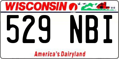 WI license plate 529NBI