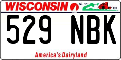 WI license plate 529NBK