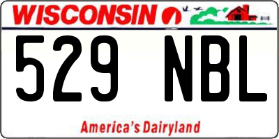 WI license plate 529NBL