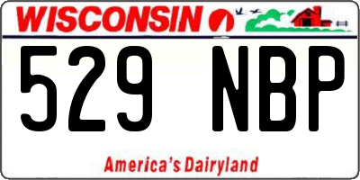 WI license plate 529NBP