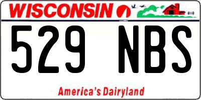WI license plate 529NBS