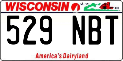 WI license plate 529NBT