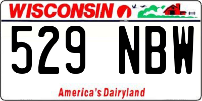 WI license plate 529NBW