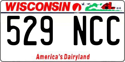 WI license plate 529NCC