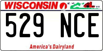 WI license plate 529NCE