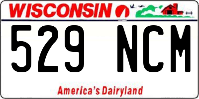 WI license plate 529NCM