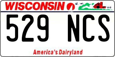 WI license plate 529NCS