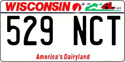 WI license plate 529NCT