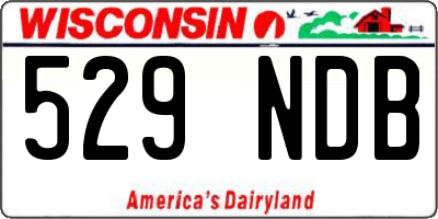 WI license plate 529NDB