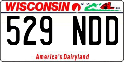 WI license plate 529NDD