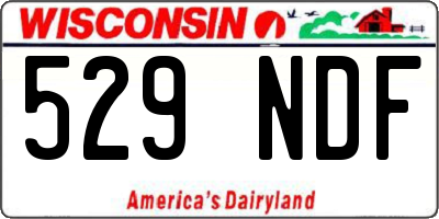 WI license plate 529NDF