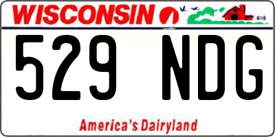 WI license plate 529NDG