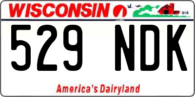 WI license plate 529NDK