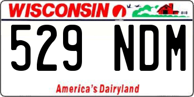 WI license plate 529NDM