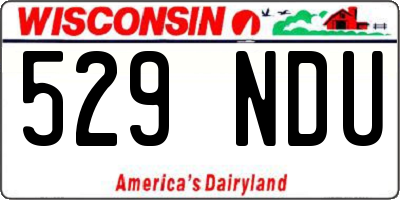WI license plate 529NDU